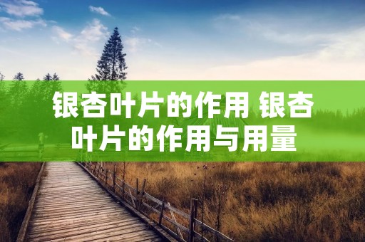 银杏叶片的作用 银杏叶片的作用与用量 银杏叶片的作用 银杏叶片的作用与用量