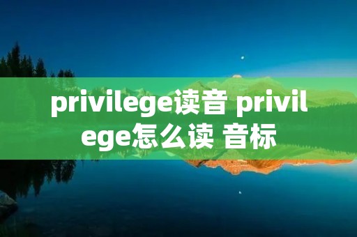 privilege读音 privilege怎么读 音标