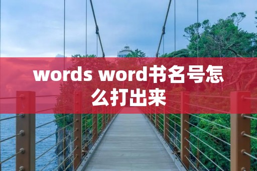 words word书名号怎么打出来