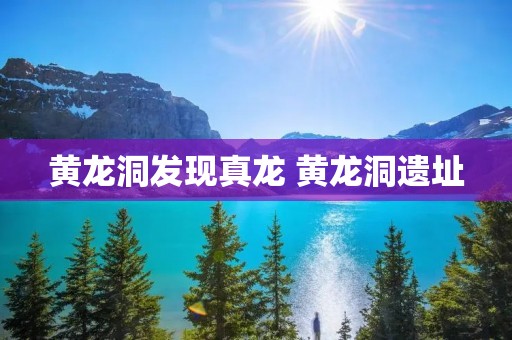 黄龙洞发现真龙 黄龙洞遗址