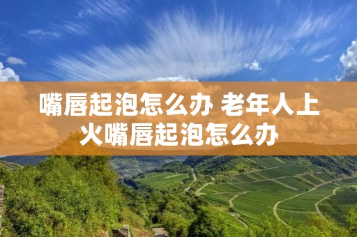 嘴唇起泡怎么办 老年人上火嘴唇起泡怎么办 嘴唇起泡怎么办 老年人上火嘴唇起泡怎么办