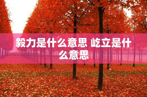 毅力是什么意思 屹立是什么意思 毅力是什么意思 屹立是什么意思