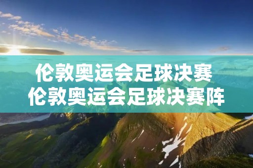 伦敦奥运会足球决赛 伦敦奥运会足球决赛阵容