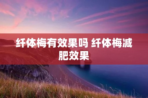 纤体梅有效果吗 纤体梅减肥效果 纤体梅有效果吗 纤体梅减肥效果