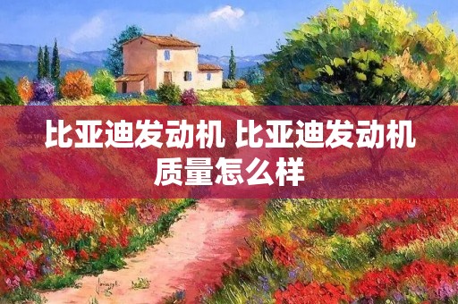 比亚迪发动机 比亚迪发动机质量怎么样