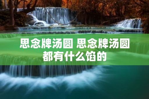 思念牌汤圆 思念牌汤圆都有什么馅的