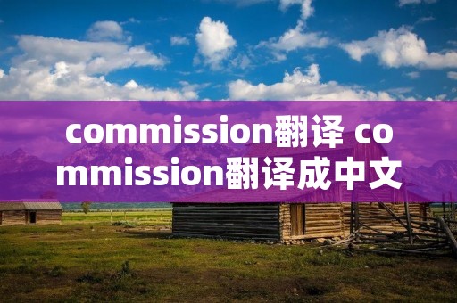 commission翻译 commission翻译成中文