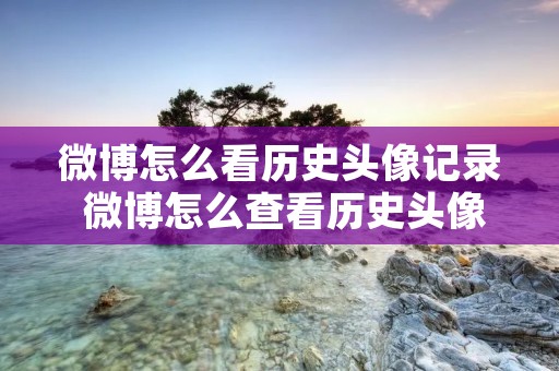 微博怎么看历史头像记录 微博怎么查看历史头像? 微博怎么看历史头像记录 微博怎么查看历史头像?