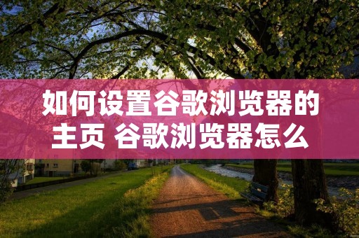 如何设置谷歌浏览器的主页 谷歌浏览器怎么设置主页 如何设置谷歌浏览器的主页 谷歌浏览器怎么设置主页