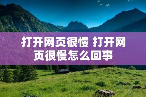 打开网页很慢 打开网页很慢怎么回事 打开网页很慢 打开网页很慢怎么回事