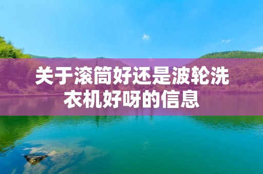关于滚筒好还是波轮洗衣机好呀的信息 关于滚筒好还是波轮洗衣机好呀的信息