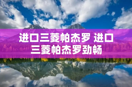 进口三菱帕杰罗 进口三菱帕杰罗劲畅