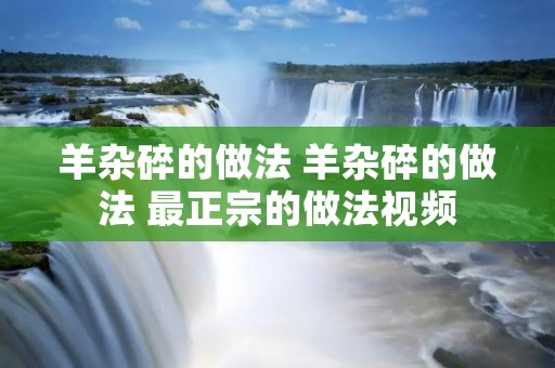 羊杂碎的做法 羊杂碎的做法 最正宗的做法视频