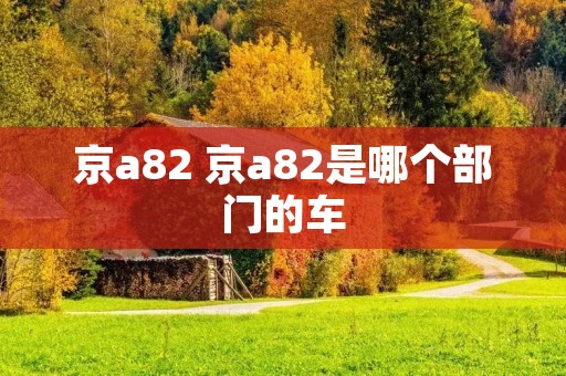 京a82 京a82是哪个部门的车
