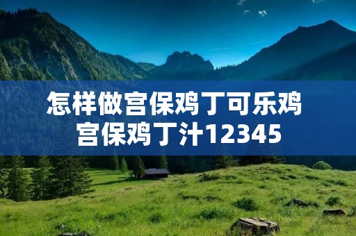怎样做宫保鸡丁可乐鸡 宫保鸡丁汁12345