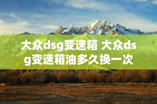 大众dsg变速箱 大众dsg变速箱油多久换一次 大众dsg变速箱 大众dsg变速箱油多久换一次