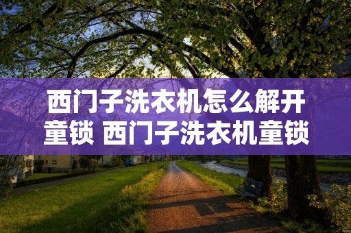 西门子洗衣机怎么解开童锁 西门子洗衣机童锁锁了怎么开 西门子洗衣机怎么解开童锁 西门子洗衣机童锁锁了怎么开