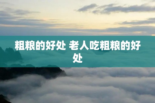 粗粮的好处 老人吃粗粮的好处 粗粮的好处 老人吃粗粮的好处