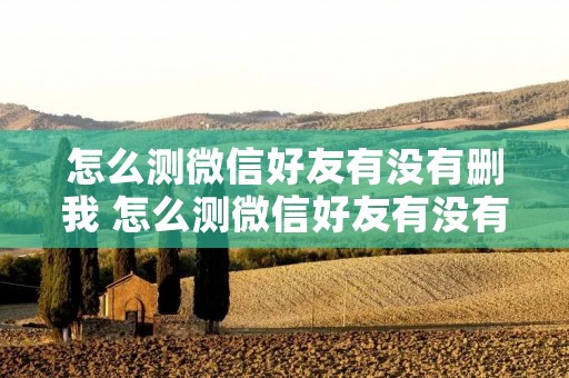 怎么测微信好友有没有删我 怎么测微信好友有没有删我不被发现