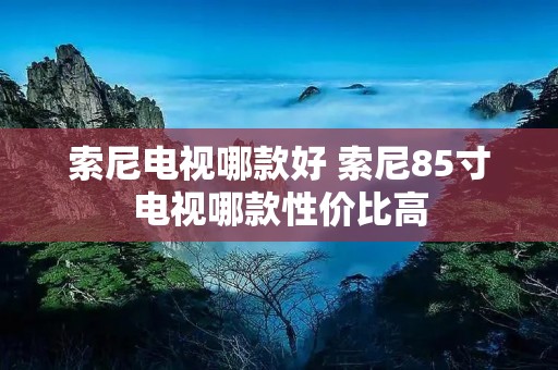 索尼电视哪款好 索尼85寸电视哪款性价比高