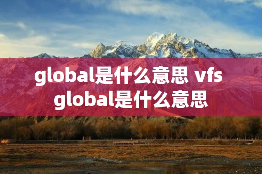 global是什么意思 vfs global是什么意思 global是什么意思 vfs global是什么意思