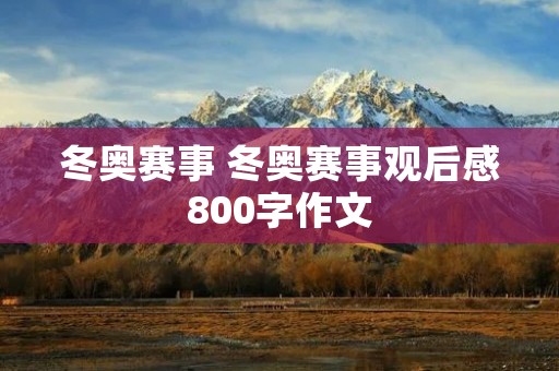 冬奥赛事 冬奥赛事观后感800字作文
