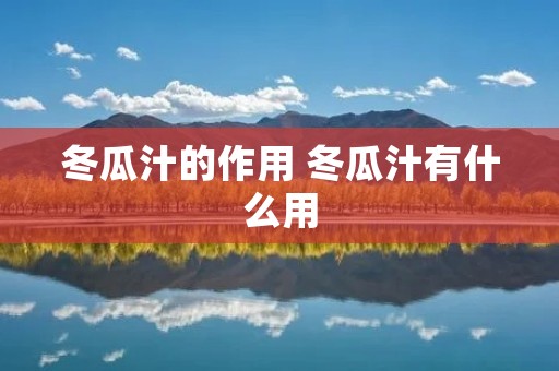 冬瓜汁的作用 冬瓜汁有什么用