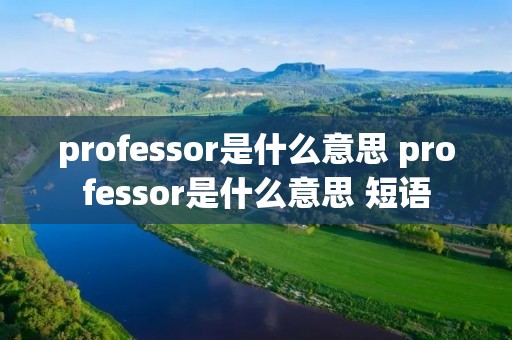 professor是什么意思 professor是什么意思 短语 professor是什么意思 professor是什么意思 短语