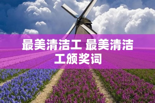 最美清洁工 最美清洁工颁奖词 最美清洁工 最美清洁工颁奖词