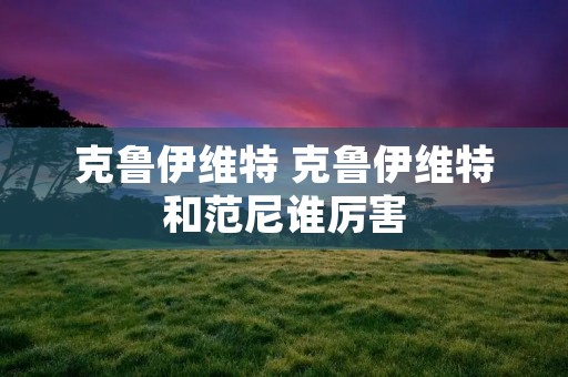 克鲁伊维特 克鲁伊维特和范尼谁厉害