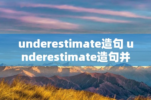underestimate造句 underestimate造句并翻译