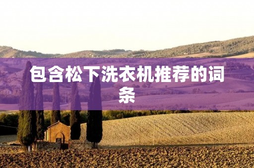 包含松下洗衣机推荐的词条