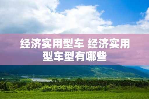 经济实用型车 经济实用型车型有哪些