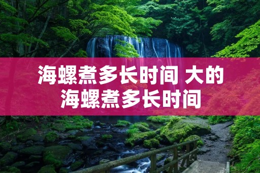 海螺煮多长时间 大的海螺煮多长时间 海螺煮多长时间 大的海螺煮多长时间