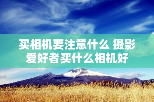 买相机要注意什么 摄影爱好者买什么相机好