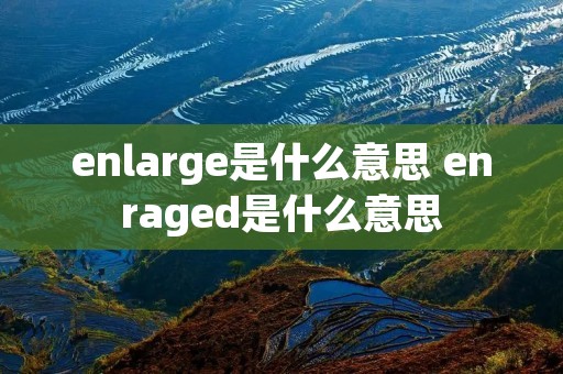 enlarge是什么意思 enraged是什么意思
