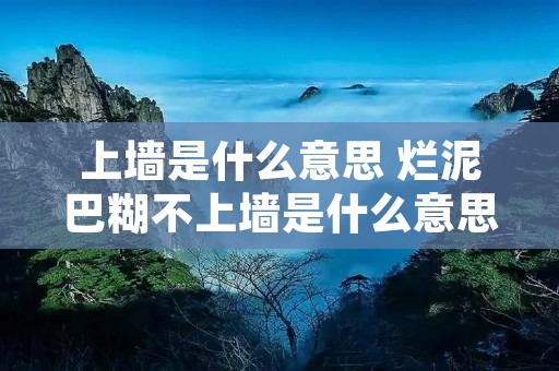 上墙是什么意思 烂泥巴糊不上墙是什么意思 上墙是什么意思 烂泥巴糊不上墙是什么意思