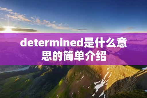 determined是什么意思的简单介绍
