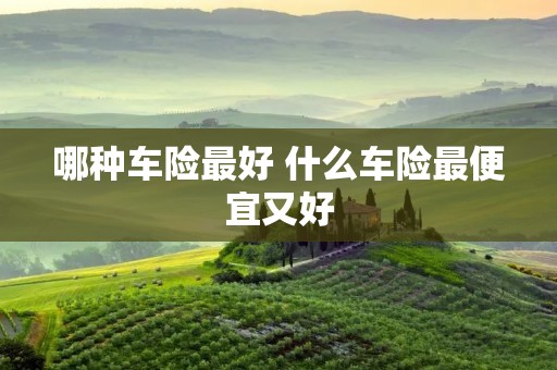 哪种车险最好 什么车险最便宜又好 哪种车险最好 什么车险最便宜又好