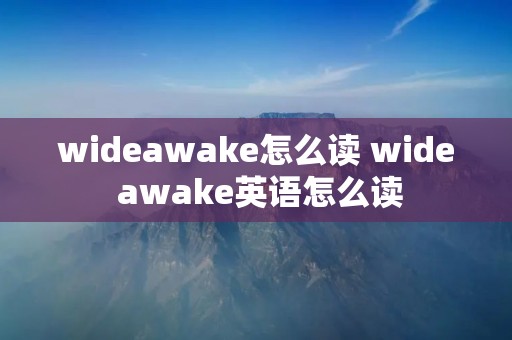 wideawake怎么读 wide awake英语怎么读 wideawake怎么读 wide awake英语怎么读