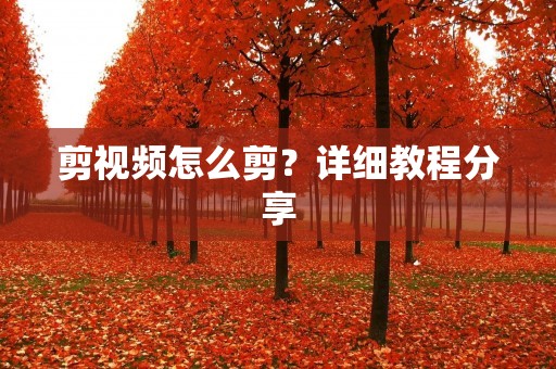 剪视频怎么剪？详细教程分享