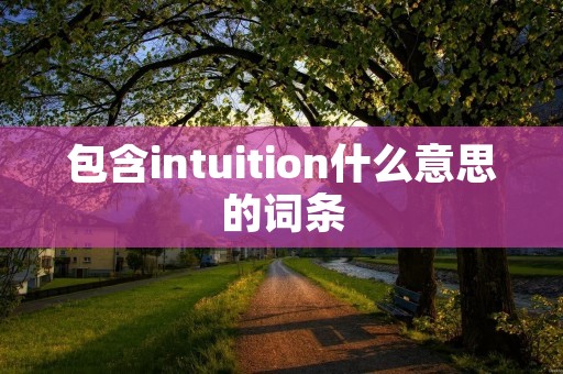 包含intuition什么意思的词条 包含intuition什么意思的词条