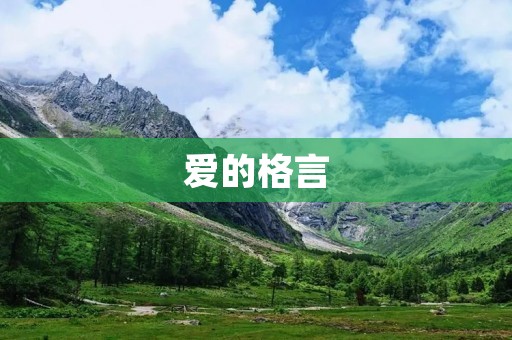 爱的格言：用心感受，用行动证明
