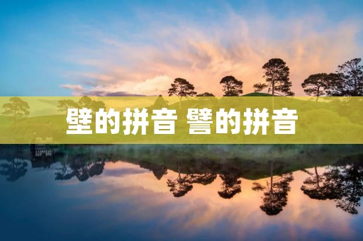壁的拼音 譬的拼音
