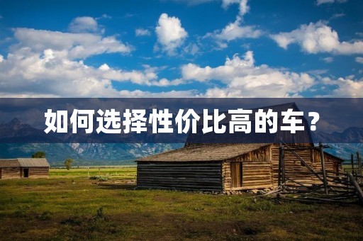 如何选择性价比高的车？