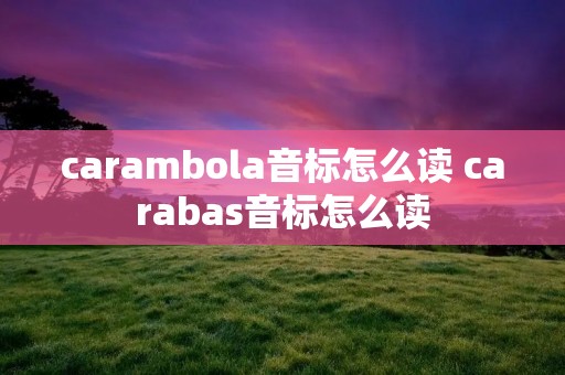 carambola音标怎么读 carabas音标怎么读 carambola音标怎么读 carabas音标怎么读