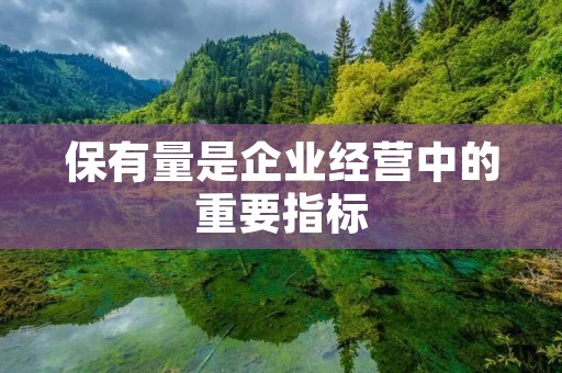 保有量是企业经营中的重要指标 保有量是企业经营中的重要指标