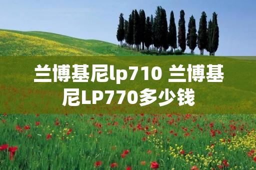 兰博基尼lp710 兰博基尼LP770多少钱