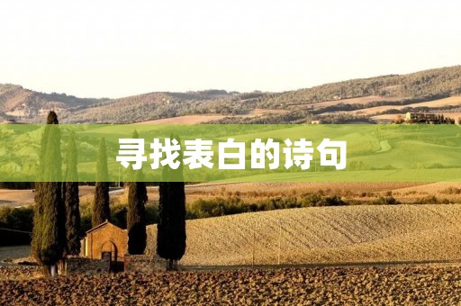 寻找表白的诗句