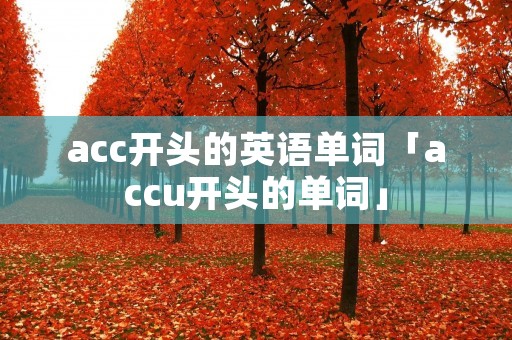 acc开头的英语单词「accu开头的单词」 acc开头的英语单词「accu开头的单词」